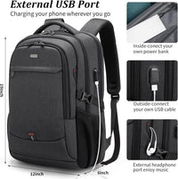 Vanntett reiselaptop-ryggsekk med USB-tilkobling og organisert oppbevaring