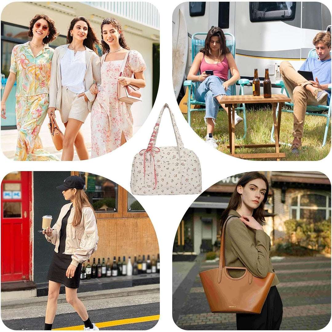 Bow Duffle Bag – Große Canvas-Wochenendtasche mit Bandakzent – Floria