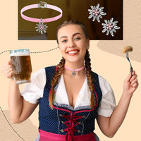 Edelweiss Jewelry Set with Velvet Ribbon – AlpenRosé Oktoberfest 2025