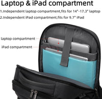Vanntett reiselaptop-ryggsekk med USB-tilkobling og organisert oppbevaring