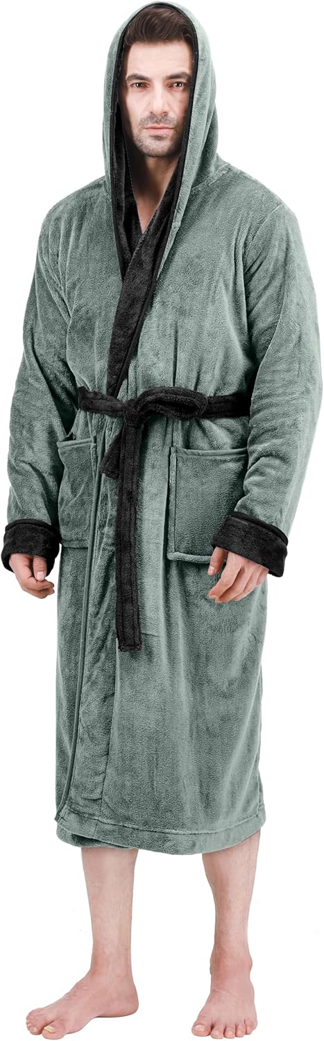 Komfortabel herre fleece badekåbe - Harry