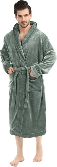 Komfortabel herre fleece badekåbe - Harry