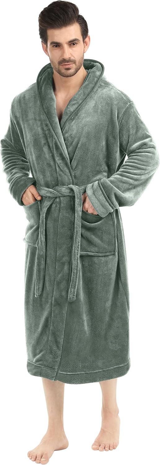 Komfortabel herre fleece badekåbe - Harry