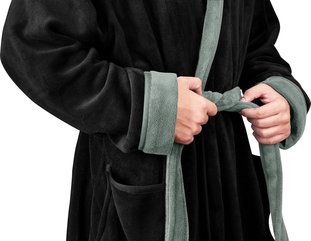 Komfortabel herre fleece badekåbe - Harry