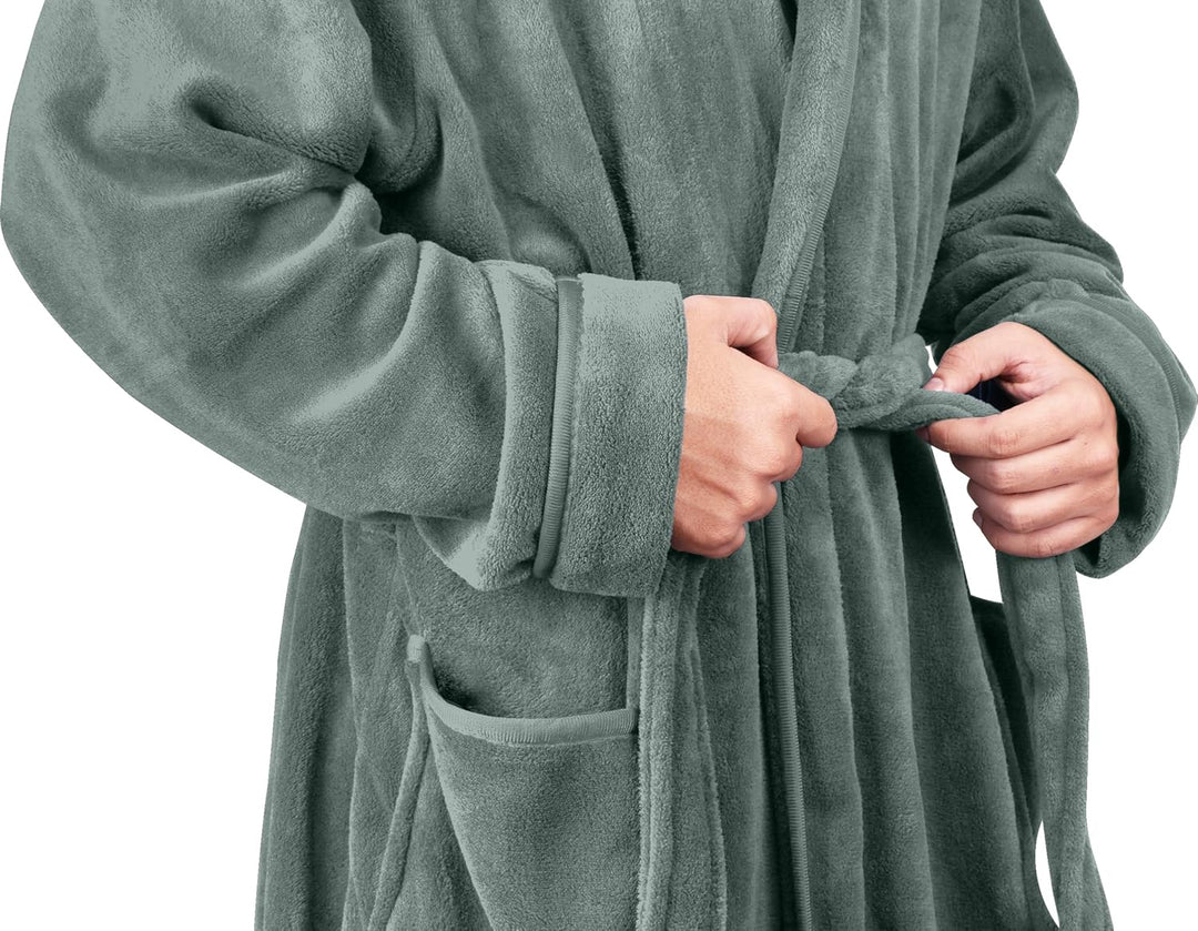 Komfortabel herre fleece badekåbe - Harry