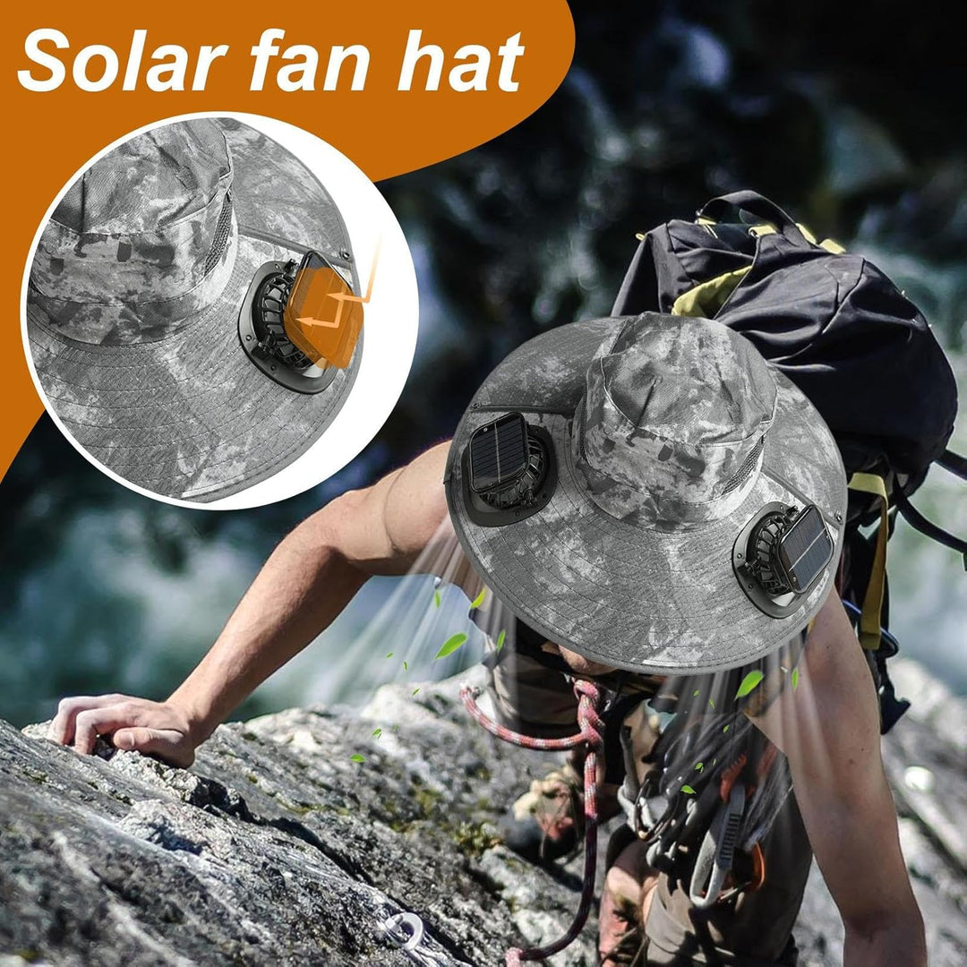 Sombrero con ventilador solar y protección UV – Solvoro