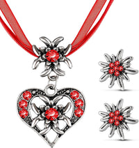 Edelweiss Jewelry Set with Heart Pendant – AlpenGlück Oktoberfest 2025