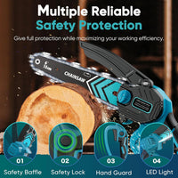 Akku Mini-Kettensäge 6 Zoll mit LED-Licht & 21V Batterie – TimberCut