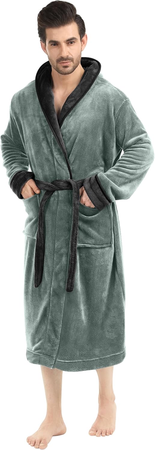 Komfortabel herre fleece badekåbe - Harry