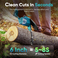 Akku Mini-Kettensäge 6 Zoll mit LED-Licht & 21V Batterie – TimberCut