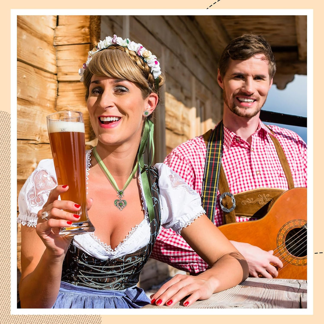 Conjunto de joyería Edelweiß con colgante de corazón – AlpenFrische Oktoberfest 2025