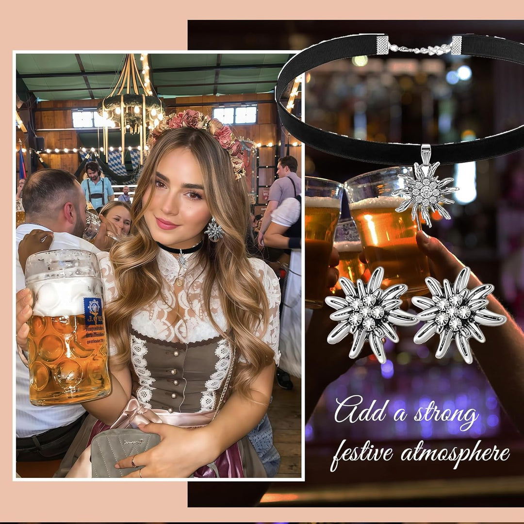 Women's Edelweiss Jewelry Set – AlpenLiebe Oktoberfest 2025