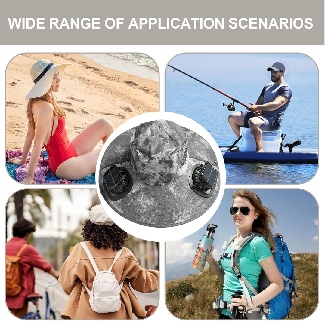 Sombrero con ventilador solar y protección UV – Solvoro