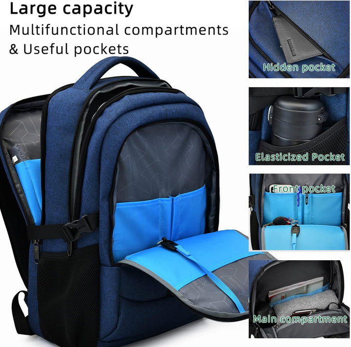 Vanntett reiselaptop-ryggsekk med USB-tilkobling og organisert oppbevaring