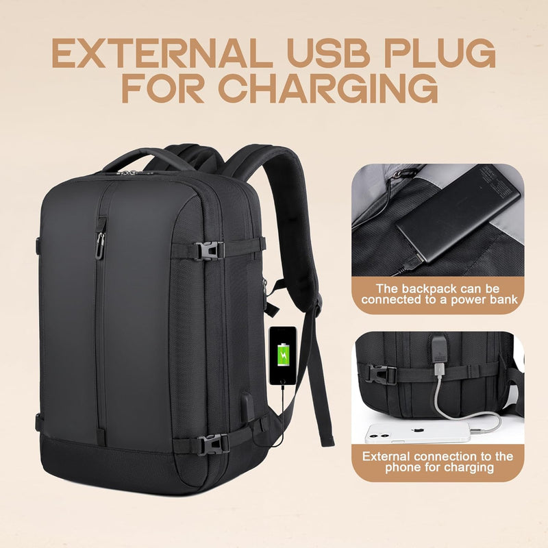 40L Expandable Waterproof Travel Backpack with USB Port & 17” Laptop Compartment – AirVoyage (Buy 1, Get 1 FREE Promo)