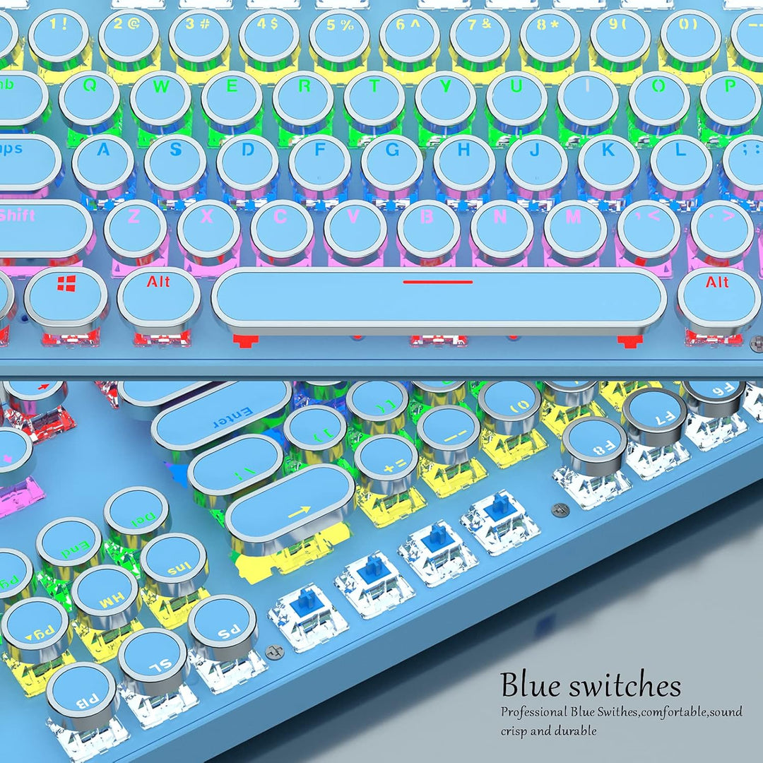 87-tasters mekanisk gaming-tastatur RGB baggrundsbelyst blå kontakter
