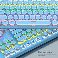 87-tasters mekanisk gaming-tastatur RGB baggrundsbelyst blå kontakter