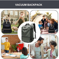 Air Vacuum Cleaner Backpack – Expandable 60L Waterproof Travel Bag with Laptop Compartment – Trivora