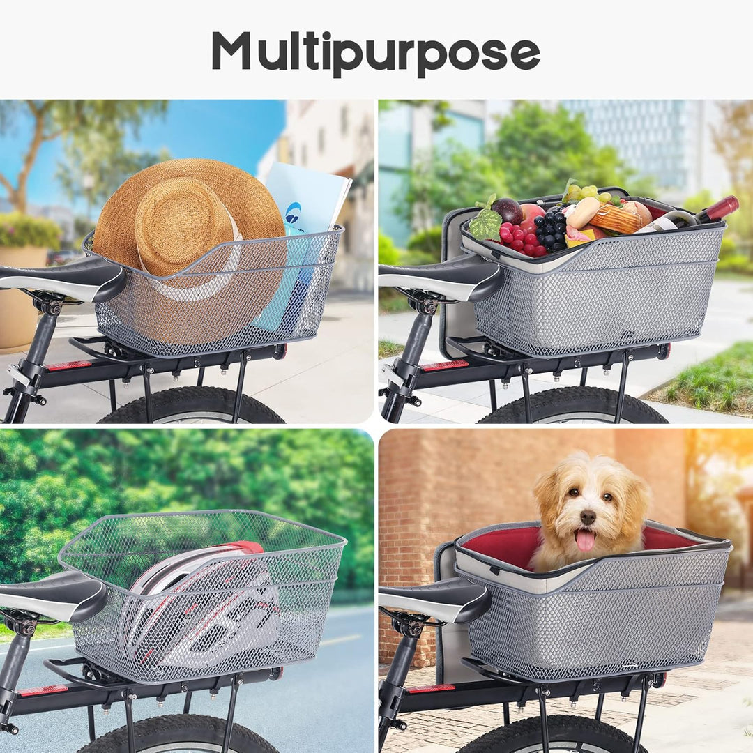 Waterproof rear bicycle basket with rainproof cover – Velora