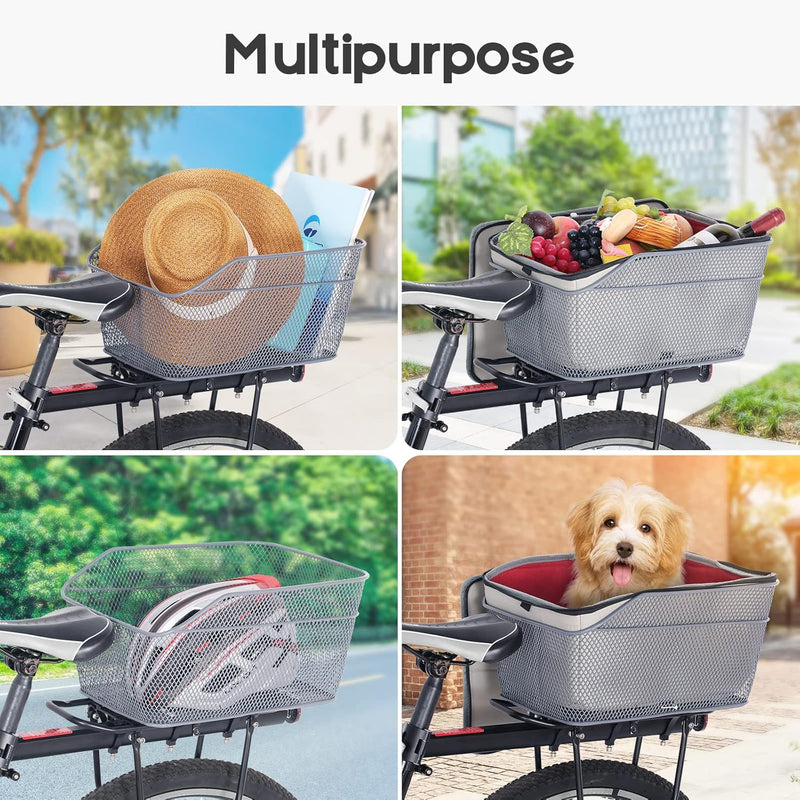 Waterproof rear bicycle basket with rainproof cover – Velora
