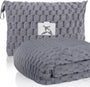 Packable Flanell-Reise-Decke mit Kissentasche und Gepäckschlitz – Trevora