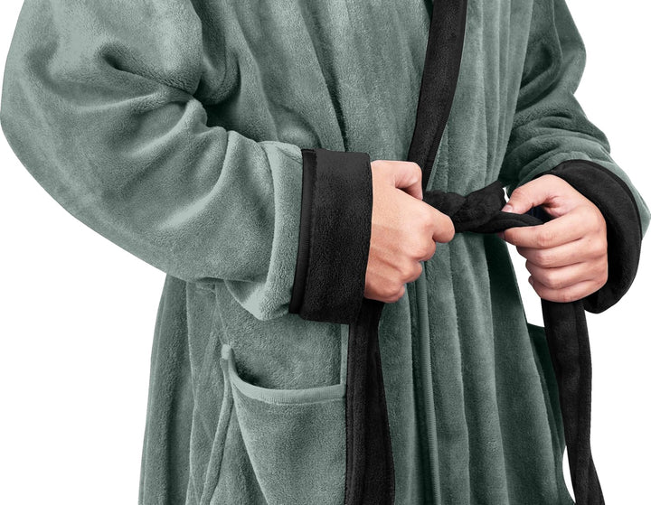 Komfortabel herre fleece badekåbe - Harry
