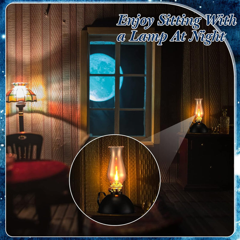 Vintage-Style Glass & Metal Oil Lamp Set of 2 – Ardin