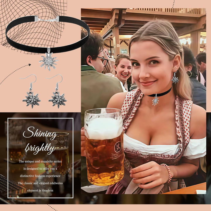 Women's Edelweiss Jewelry Set – AlpenLiebe Oktoberfest 2025