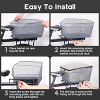 Waterproof rear bicycle basket with rainproof cover – Velora