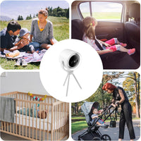 Genopladelig clip-on barnevognsventilator med natlys 100 hastigheder