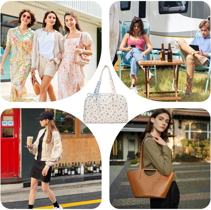 Bow Duffle Bag – Große Canvas-Wochenendtasche mit Bandakzent – Floria