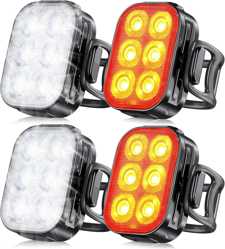 Ultra slim USB rechargeable bicycle lights set with 4+6 modes – SlimBeam