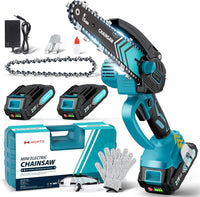 Akku Mini-Kettensäge 6 Zoll mit LED-Licht & 21V Batterie – TimberCut