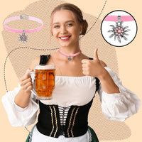 Edelweiss Jewelry Set with Velvet Ribbon – AlpenRosé Oktoberfest 2025