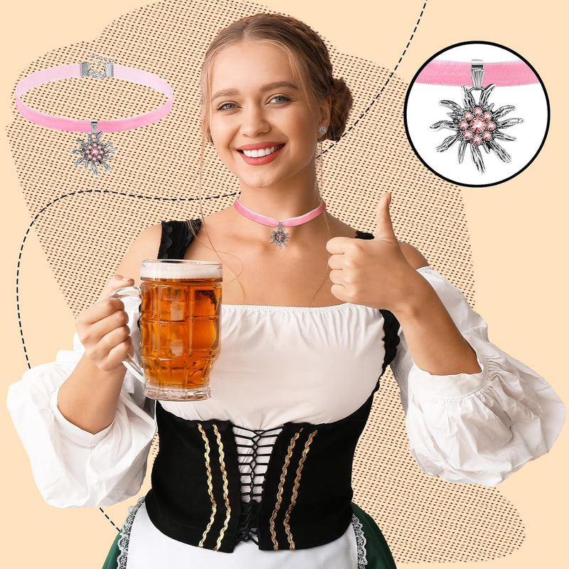 Edelweiss Jewelry Set with Velvet Ribbon – AlpenRosé Oktoberfest 2025