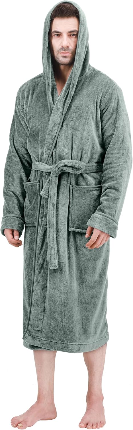 Komfortabel herre fleece badekåbe - Harry