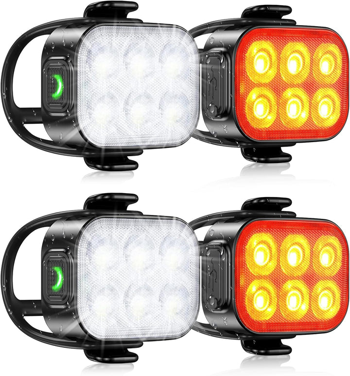 Ultra slim USB rechargeable bicycle lights set with 4+6 modes – SlimBeam