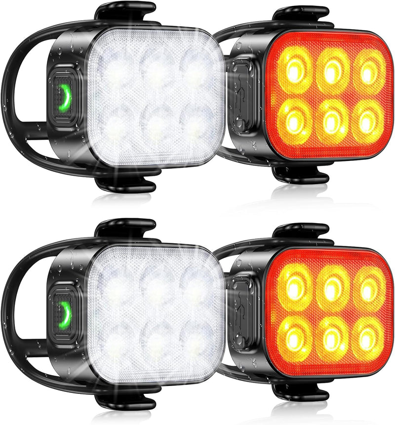 Ultra slim USB rechargeable bicycle lights set with 4+6 modes – SlimBeam
