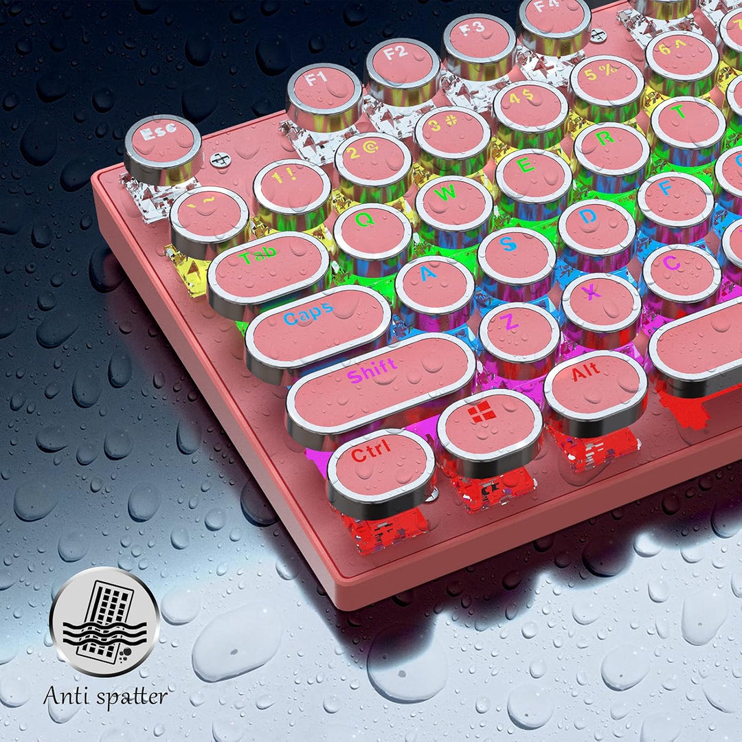 87-tasters mekanisk gaming-tastatur RGB baggrundsbelyst blå kontakter