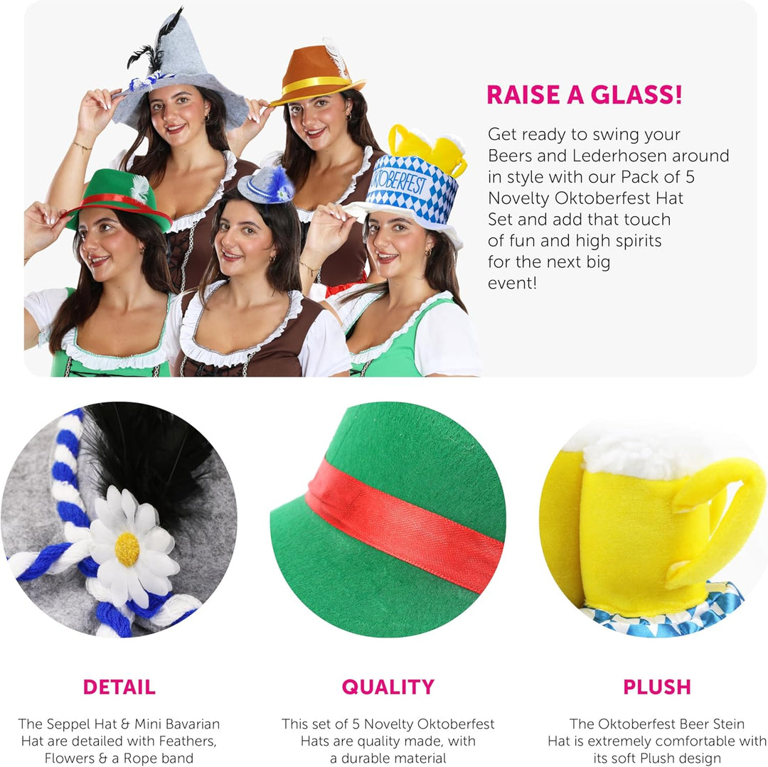 Traditional hats in a colorful 5-piece set – GaudiMix Oktoberfest 2025