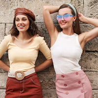 Trendy Heart Frameless Sunglasses in Transparent Look - HeartBlitz