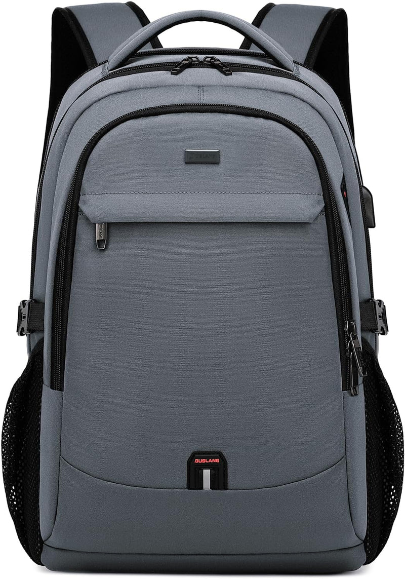 Water-repellent travel laptop backpack with USB charging port