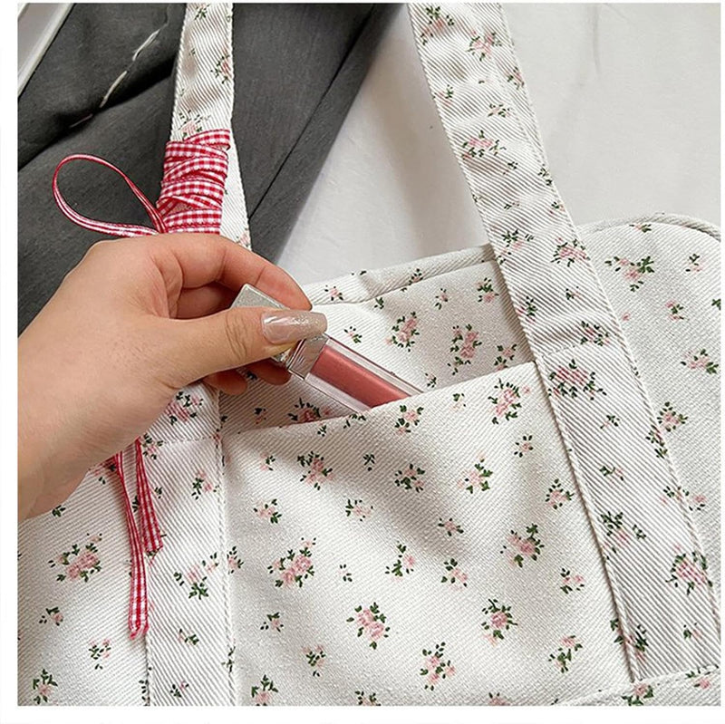 Bow Duffle Bag – Große Canvas-Wochenendtasche mit Bandakzent – Floria
