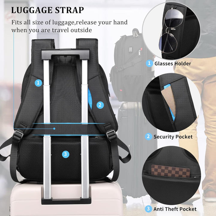 50L Waterproof Extra Large Travel Laptop Backpack with USB Port
