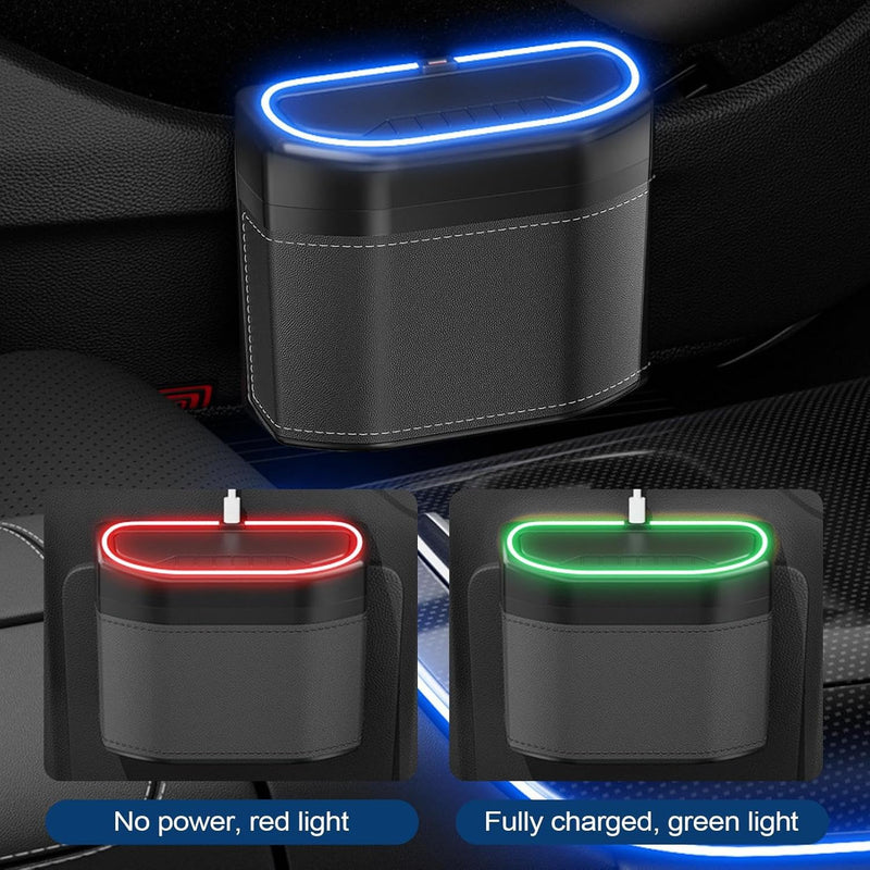 Odor-proof Car Trash Can with Touch Light – Lurevo