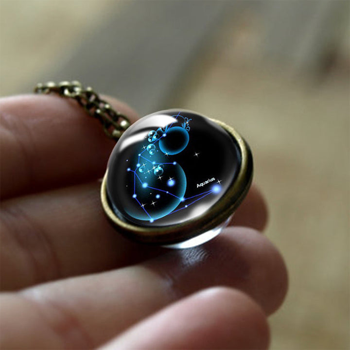 Colgante protector de vidrio con 12 signos del zodiaco – Sofía