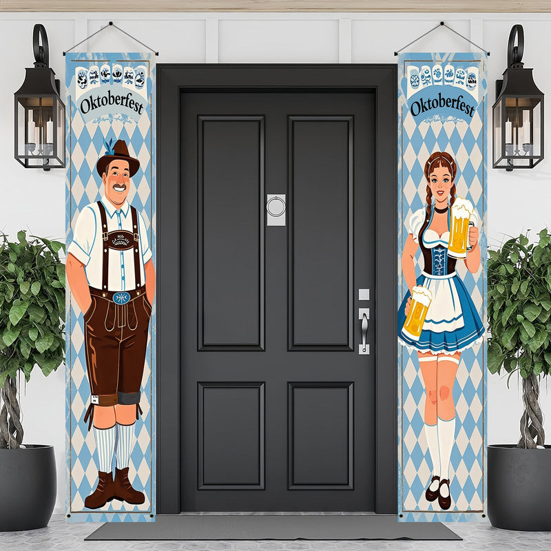 Oktoberfest Banner Sæt Polyester – WiesnWillkommen Oktoberfest 2025