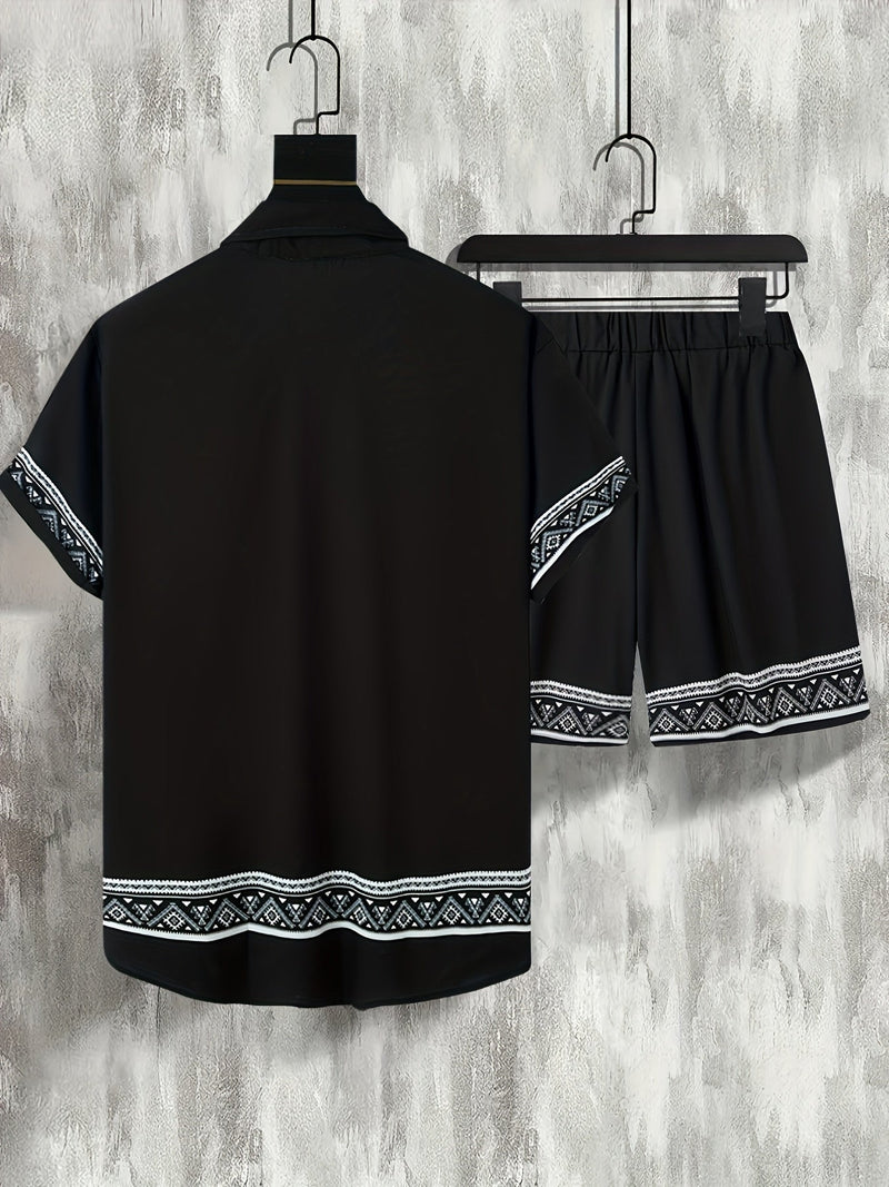 Boho Summer Set Men Two-Piece Shirt and Shorts Relaxed - Malik