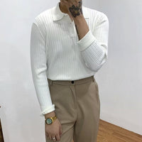 Trendy Men's Autumn Polo Sweater - Oliver