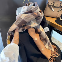 Bufanda de cuadros para mujer de poliéster para otoño e invierno – Aurelie